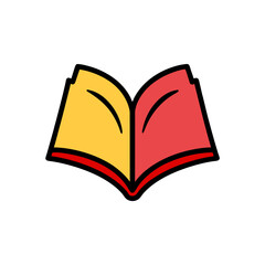 Cartoon Open Book Doodle Icon
