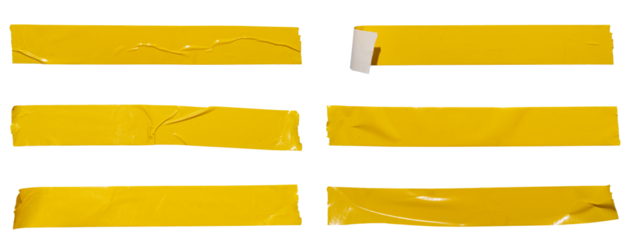 Set of yellow banners paper stickers sheets, Copy space for text preview tags labels elements design, isolated on white background, png