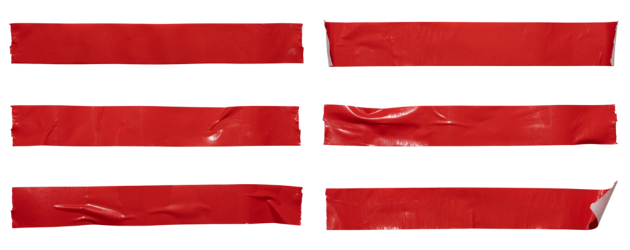 Set of red banners paper stickers sheets, Copy space for text preview tags labels elements design, isolated on white background, png