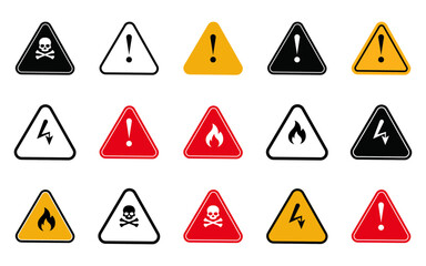 Warning symbol vector. triangle danger sign vector illustration on white background.Warning, precaution, attention, alert icon, exclamation mark in the triangle shape. 