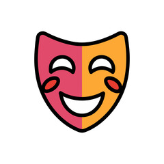 Cartoon Theater Mask Doodle Vector