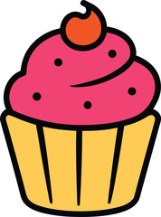 vector illustration of a cupcake