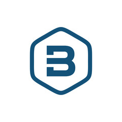 initial B hexagon logo vector