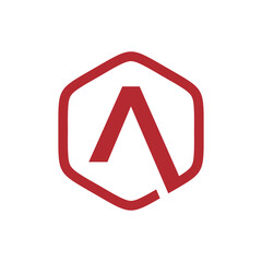 initial A hexagon logo vector