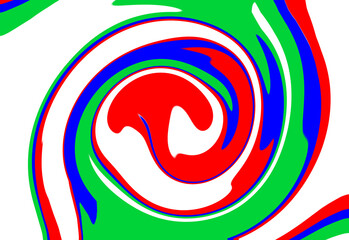 Colorful Swirl Abstract with Red, Green, Blue on Transparent Background