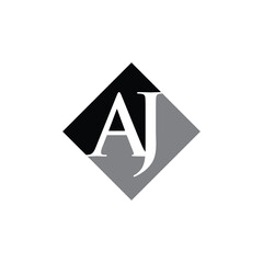  initial AJ rhombus logo vector design