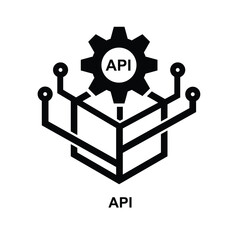 API Icon. Cloud api icon. Application programing interface web service isolated on background vector illustration.