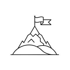 Vector Illustration of Mountain Icons – Outdoor Adventure, Nature Symbols, Hiking, Travel, Landscape Design, Exploration, and Environmental Concepts for Digital Projects
