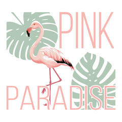 Flamingo Tropical Vector Graphic T Shirt Design