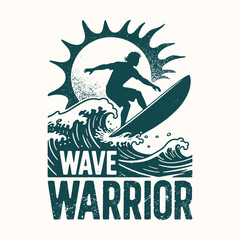 Surf inspired T Shirt Design: Wave Warrior
