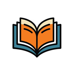Open Book Vector Icon – Symbol of Knowledge, Education, Reading, Learning, Literature, Library, Study, and Academic Concepts for Digital Design
