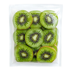 Resealable Pouch Of Frozen Kiwi Slices  isolated on a transparent background