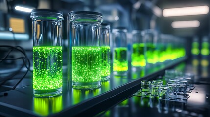 Stunning Green LED Lighting: High-Density Server Rack