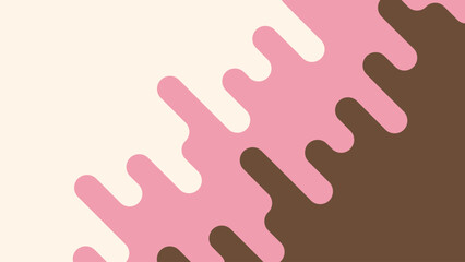 Dripping pink and brown wave pattern background.