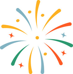 Fototapeta premium Celebration Fireworks Clipart – Flat Style