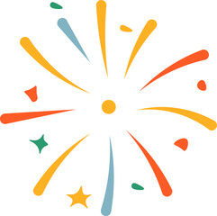 Celebration Fireworks Clipart – Flat Style