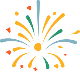 Celebration Fireworks Clipart – Flat Style