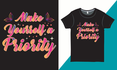 Positive Typography T-shirt Design Layout, Lettering T-shirt Vector , Positive Quote Design for Print.eps