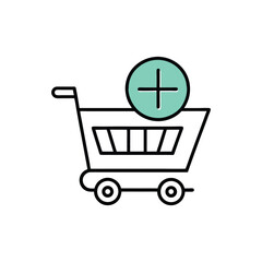 Shopping Cart Icon Isolated on White Background – Ideal for E-commerce, Online Store, Retail App, Website UI, and Marketing Design
