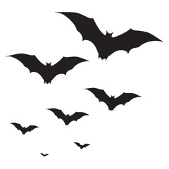 Set Halloween bats vector. Halloween flying bat 