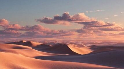 Naklejka premium Pink Sand Dunes Under a Sunset Sky