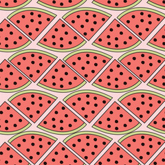 vector watermelon seamless pattern design, fruits pattern design for table cloth, curtain, pillow cover and print