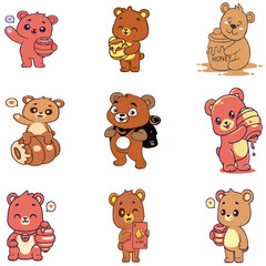 Bear Colour New Vector