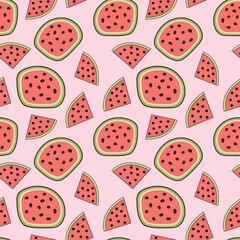vector repeated pattern of watermelon, watermelon seamless pattern background design