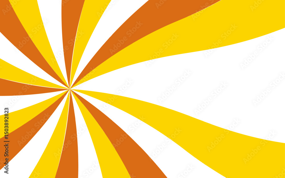Poster Abstract bold, energetic abstract background with a radial burst pattern. Thick, wavy yellow rays with edges white canvas and high-contrast sunburst or vortex effect. Ideal for retro, pop-art, comic