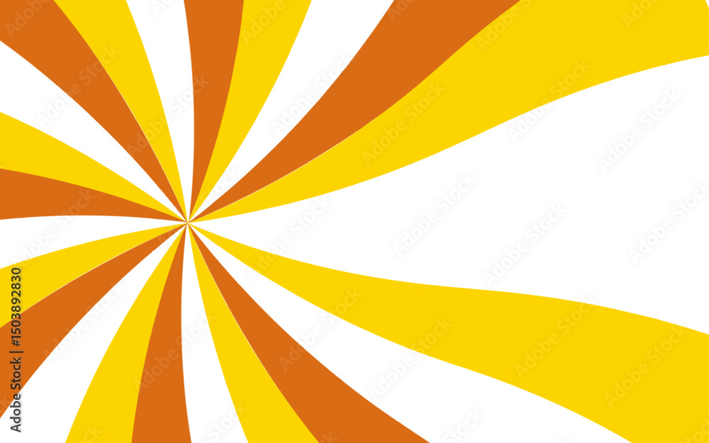 Aufkleber Abstract bold, energetic abstract background with a radial burst pattern. Thick, wavy yellow rays with edges white canvas and high-contrast sunburst or vortex effect. Ideal for retro, pop-art, comic