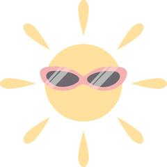 Funny clip art of vector sun and sunglasses.