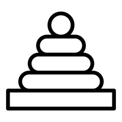 Pyramid toy icon. Vector line icon	