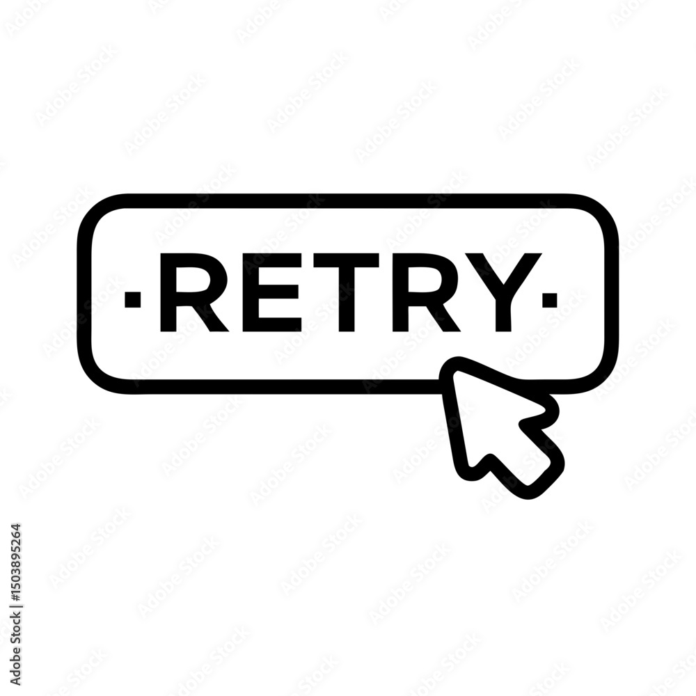Poster retry button, digital interface element, for website design