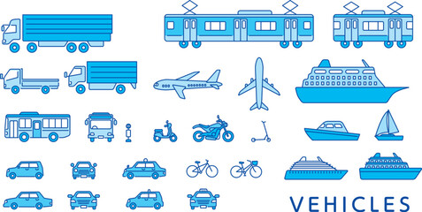 色々な乗り物　シンプル　セット