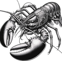 lobster line art design illustration premium quality