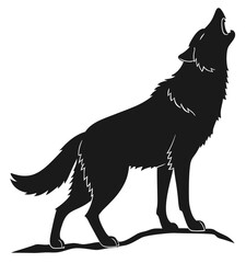 Black Roaring Lion Silhouette – Majestic Wild Animal Vector
