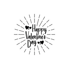 happy valentines day lettering holiday design  text vector illustration