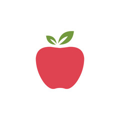 Apple. Vector illustration. Red apple on white background