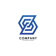 Fototapeta premium S initial letter hexagon modern logo design template vector
