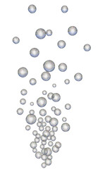 Bubbles floating, rising up on transparent background