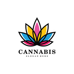 Cannabis marijuana leaf logo vector