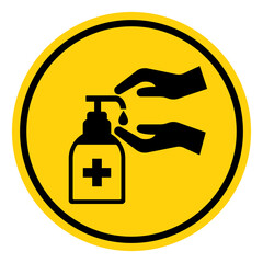 Please Use Hand Sanitiser Symbol Sign, Vector Illustration, Isolate On White Background Label. EPS10