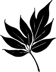 black and white leaf