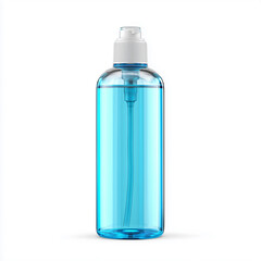 Clear Plastic Bottle with Light Blue Liquid and Pump Dispenser