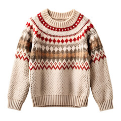 Cozy Knitted Pullover Sweater on White Background