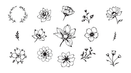 Classic flower logo vintage design
