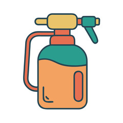 Fototapeta premium Garden sprayer illustration, colorful design, for gardening blogs