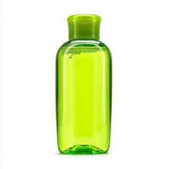 Green Plastic Bottle with Liquid, Cosmetic Packaging Mockup