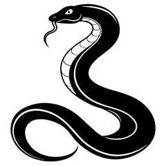 Fototapeta premium Stylized black and white snake illustration