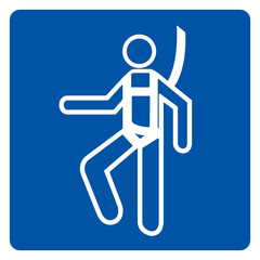 Wear Safety Harness Symbol Sign,Vector Illustration, Isolated On White Background Label. EPS10